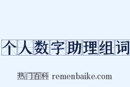 个人数字助理组词是什么意思的图片